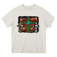 Cream cross leopard cowhide glitter serape Heavy Core Tee - RanaPortraitStore