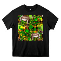 Black St. Patrick's Donkey With Leprechaun Heavy Core Tee - FaDigitalArtStudio