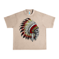 French Oak native american indian chief skull motorcycle headdress  t shirt Urban Heavy Tee - linhVisuals
