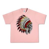Salmon native american indian chief skull motorcycle headdress  t shirt Urban Heavy Tee - linhVisuals