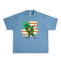 Pebble Blue dabbing leprechaun irish american flag Urban Heavy Tee - linhVisuals