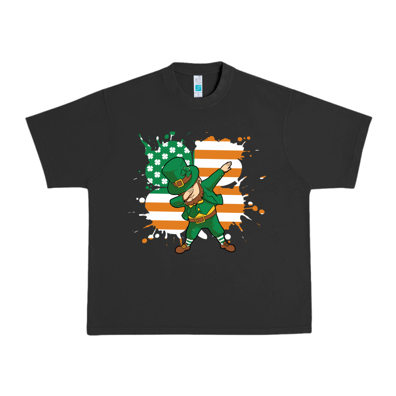 Dabbing Leprechaun Irish American Flag Urban Heavy Tee by linhVisuals | Teevron
