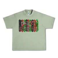 Oil Green Merry Christmas Urban Heavy Tee - CowhideDigitalArt