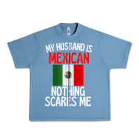 Pebble Blue my husband is mexican nothing scares me funny husband zip hoodie Urban Heavy Tee - linhVisuals