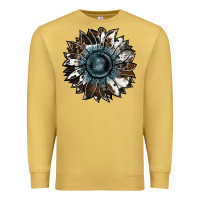 Antique Gold cowhide leopard and  leather sunflower Premium Sweatshirt - RanaPortraitStore