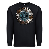 Black cowhide leopard and  leather sunflower Premium Sweatshirt - RanaPortraitStore