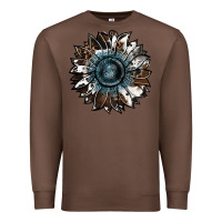 Chestnut cowhide leopard and  leather sunflower Premium Sweatshirt - RanaPortraitStore