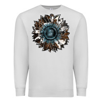 Dove Grey cowhide leopard and  leather sunflower Premium Sweatshirt - RanaPortraitStore