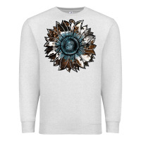 Oatmeal Heather cowhide leopard and  leather sunflower Premium Sweatshirt - RanaPortraitStore
