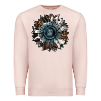 Pale Pink cowhide leopard and  leather sunflower Premium Sweatshirt - RanaPortraitStore