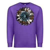 Purple cowhide leopard and  leather sunflower Premium Sweatshirt - RanaPortraitStore