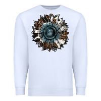 White cowhide leopard and  leather sunflower Premium Sweatshirt - RanaPortraitStore