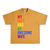 Peanut Butter my wife has an awesome wife funny lesbian wedding gift t shirt Urban Heavy Tee - linhVisuals