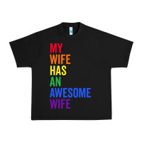 Black my wife has an awesome wife funny lesbian wedding gift t shirt Urban Heavy Tee - linhVisuals