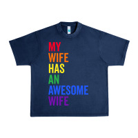 Navy my wife has an awesome wife funny lesbian wedding gift t shirt Urban Heavy Tee - linhVisuals