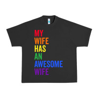 Pigment Black my wife has an awesome wife funny lesbian wedding gift t shirt Urban Heavy Tee - linhVisuals