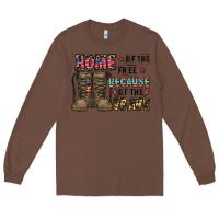 Chestnut home of the free beacause of the brave Long Sleeve Tee - CowhideDigitalArt