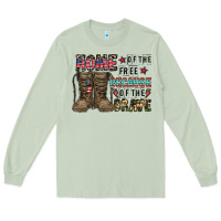 Matcha home of the free beacause of the brave Long Sleeve Tee - CowhideDigitalArt
