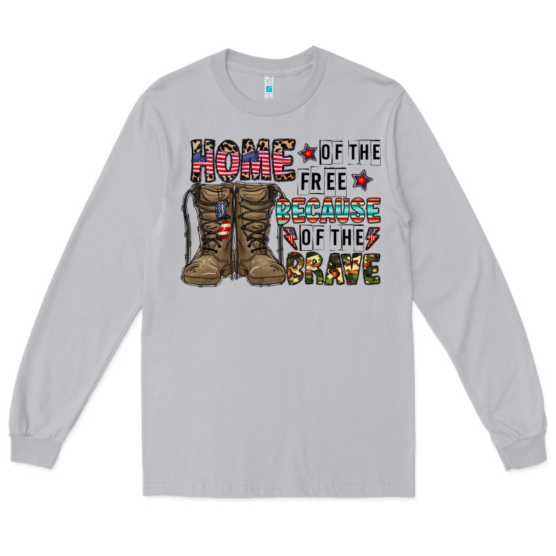 Home Of The Free Beacause Of The Brave Long Sleeve Tee by CowhideDigitalArt | Teevron