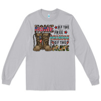 Moon Dust home of the free beacause of the brave Long Sleeve Tee - CowhideDigitalArt