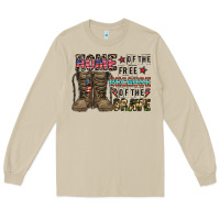 Mushroom home of the free beacause of the brave Long Sleeve Tee - CowhideDigitalArt