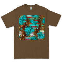 Cacao turquoise serape leopard seamless pattern Premium Tee - BundleAndBundleShop