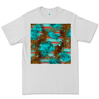 Dove Grey turquoise serape leopard seamless pattern Premium Tee - BundleAndBundleShop