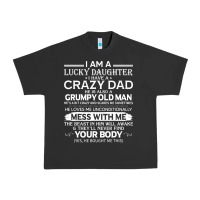 Pigment Black i am a lucky daughter i have a crazy dad grumpy old man t shirt Urban Heavy Tee - linhVisuals