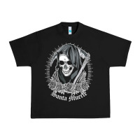 Black santa muerte female deity mexican satanic dead sugar skull tank top Urban Heavy Tee - linhVisuals