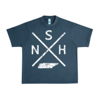 Midnight Navy vintage nashville retro nsh cross t shirt Urban Heavy Tee - linhVisuals