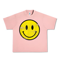 Salmon vintage retro happy smiley face 80's 90's aesthetic t shirt Urban Heavy Tee - linhVisuals