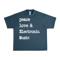 Midnight Navy peace love & electronic music  edm techno t shirt Urban Heavy Tee - linhVisuals