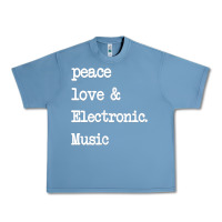 Pebble Blue peace love & electronic music  edm techno t shirt Urban Heavy Tee - linhVisuals