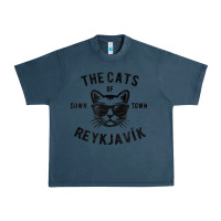 Midnight Navy cats of downtown reykjavik t shirt Urban Heavy Tee - linhVisuals