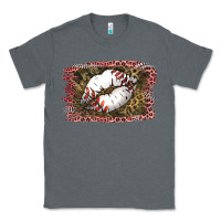 Charcoal Heather Baseball Lips Classic Tee - Jasminsmagicworld