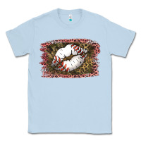 Dusty Blue Baseball Lips Classic Tee - Jasminsmagicworld