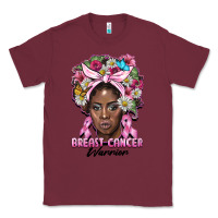 Burgundy breast cancer warrior black woman Classic Tee - BarkalooDesign