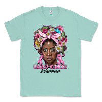 Seafoam breast cancer warrior black woman Classic Tee - BarkalooDesign