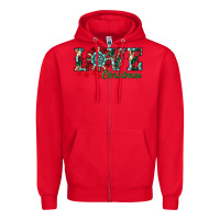 Red christmas love windmill Zipper Hoodie - RanaPortraitStore
