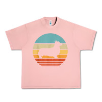Salmon corgi retro vintage 60s 70s sunset dog lovers men women t shirt Urban Heavy Tee - linhVisuals