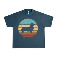 Midnight Navy corgi retro vintage 60s 70s sunset dog lovers men women t shirt Urban Heavy Tee - linhVisuals