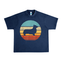Navy corgi retro vintage 60s 70s sunset dog lovers men women t shirt Urban Heavy Tee - linhVisuals