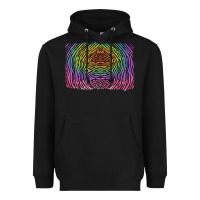 Black colorful zebra background Heavyweight Hoodie - RanaPortraitStore