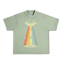 Oil Green vintage alien weed pot leaf ufo abduction marijuana cannabis t shirt Urban Heavy Tee - linhVisuals