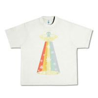 Pistachio vintage alien weed pot leaf ufo abduction marijuana cannabis t shirt Urban Heavy Tee - linhVisuals