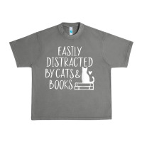 Tornado easily distracted by cats and books   cute book lover t shirt Urban Heavy Tee - linhVisuals