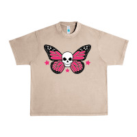 French Oak butterfly skull Urban Heavy Tee - linhVisuals