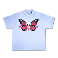 Grape Ice butterfly skull Urban Heavy Tee - linhVisuals