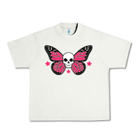 Pistachio butterfly skull Urban Heavy Tee - linhVisuals