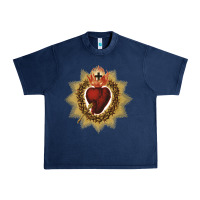 Navy sacred heart of jesus catholic devotion t shirt Urban Heavy Tee - linhVisuals